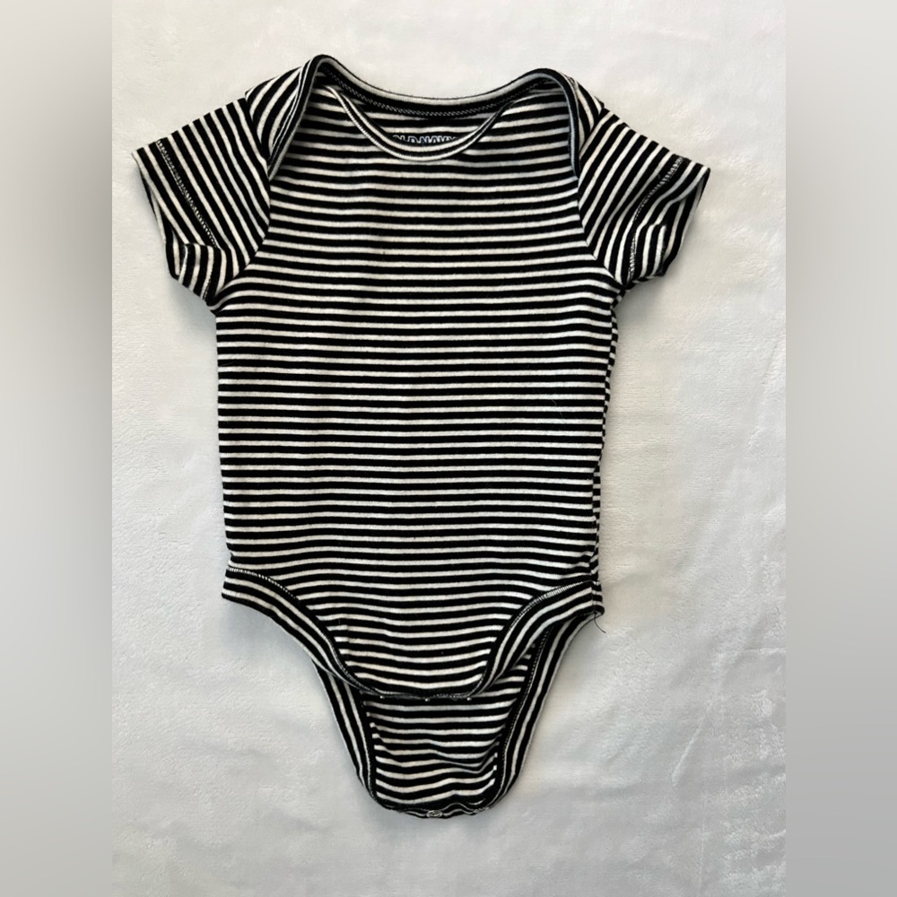 Old Navy Black and White Striped Onesie
